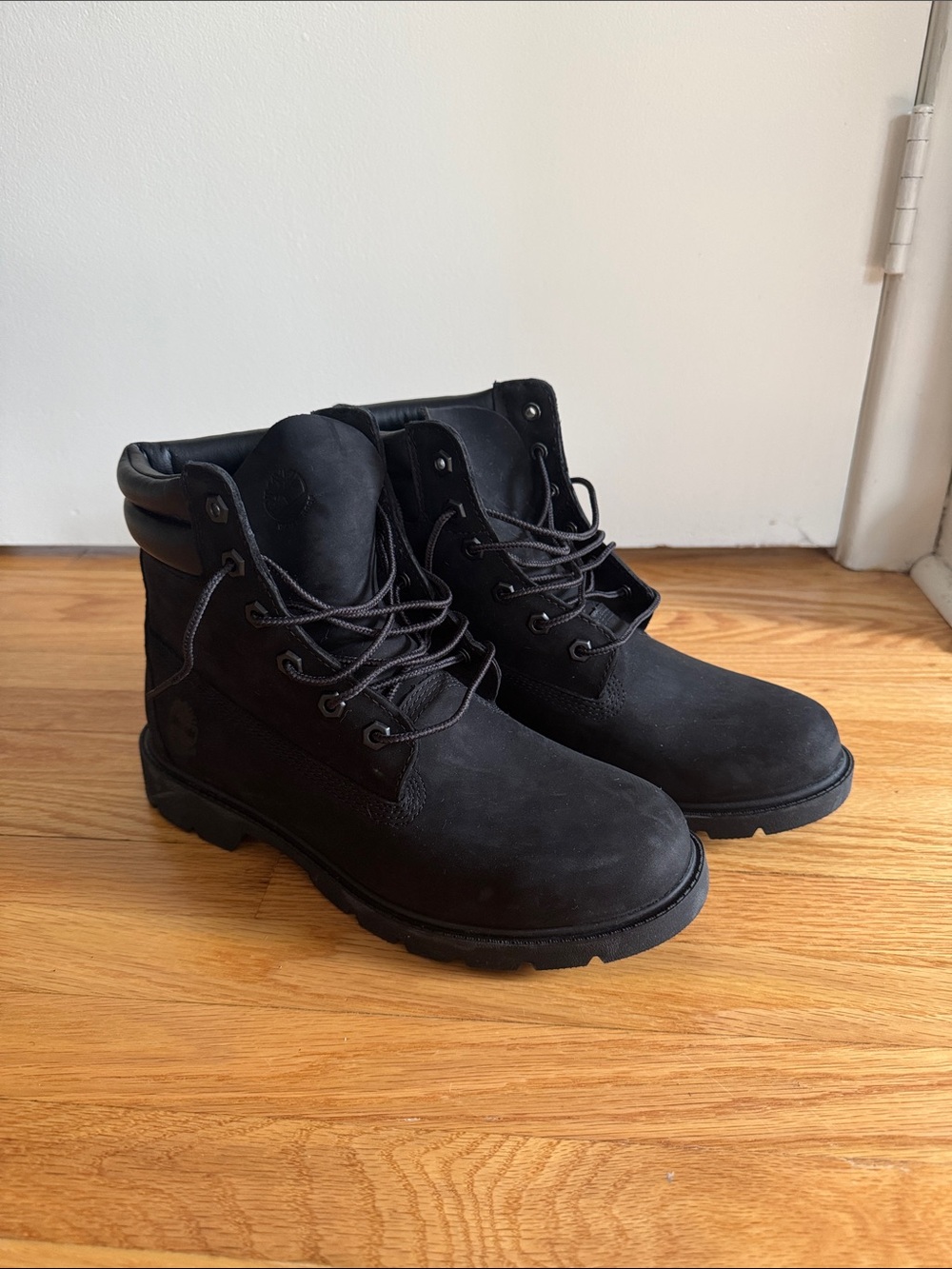 Timberland Black Nubuck Lace-Up Boots